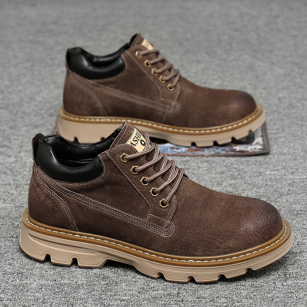 Men's Leather Martin Boots Autumn and Winter New Boots High-Top Tooling Leather Boots