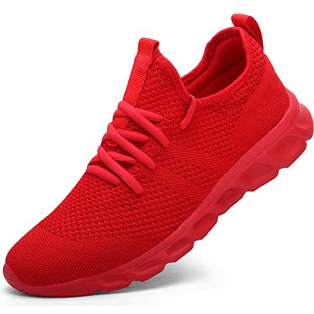 Mens Lightweight Athletic Running Gym Casual Sports Shoes Fashion Walking Shoes Red