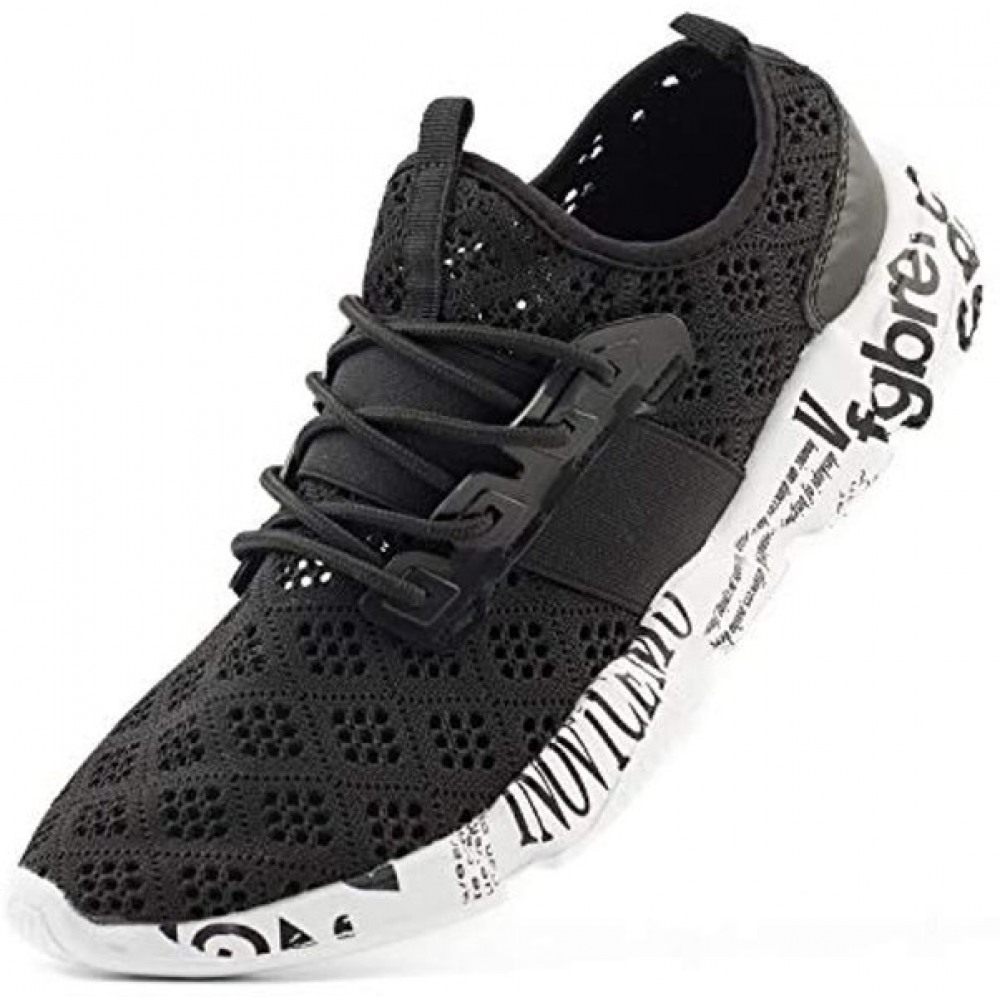 Men's Lightweight Breathable Mesh Sport Walking Shoes Casual Sneakers Black