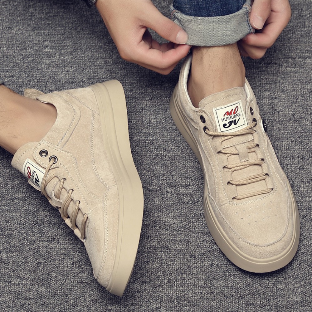 Men's Autumn New Trend Sports Casual Shoes Low-Top Leather Mens Sneakers White Shoes